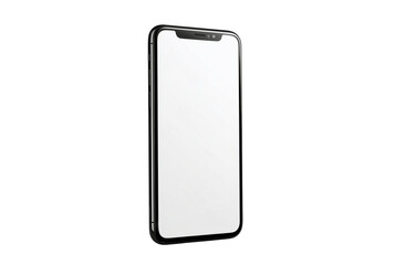 Modern smartphone with blank screen isolated on transparent background
