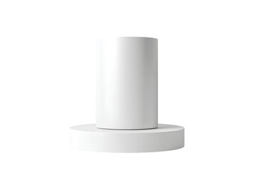 White cylindrical object with a circular base isolated on transparent background