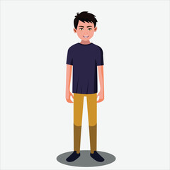 Indian Boy With Cartoon Character Set Indian Young boy Character for Animation