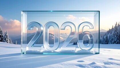 Large 3D number "2026" standing in bright modern space, person in orange outfit interacting with digit six, sunlight streaming through open window, evoking themes of future, creativity, and optimism.