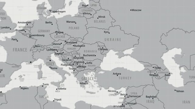 Moldova on the World Map. 4K animation.