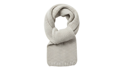 Cozy knitted scarf in light grey color for winter season