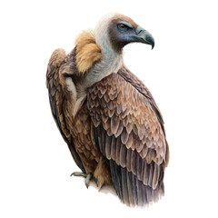 Watercolor illustration of Vulture, vector artwork, isolated on white background.