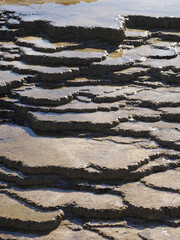 Texture of Water Flowing Over Mineral Terraces