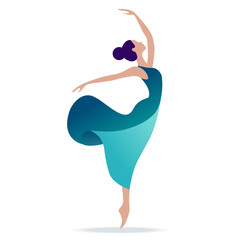  A ballerina in a dress in a graceful dance pose © istorsvetlana