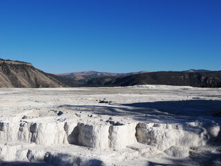 Expansive White Mineral Plains of Mammoth Hot Springs