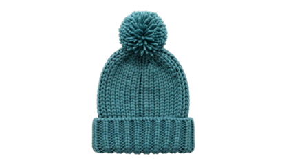 Knitted wool beanie hat winter fashion accessory with pom pom detail