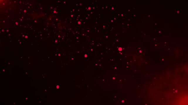 Red splatter animated background overlay on dark burgundy abstract motion design