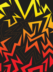 Vibrant Abstract Geometric Shapes with Fiery Gradient Effect.