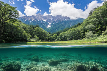 Sailimu Lake, pure and pollution-free water, clear to the bottom, real shooting, high-definition photography