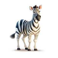 Obraz premium Charming zebra stands regally against a bright white background