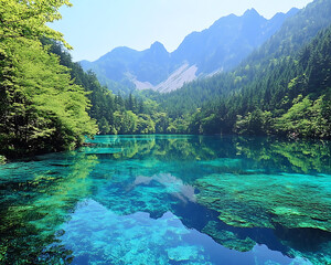 Sailimu Lake, pure and pollution-free water, clear to the bottom, real shooting, high-definition photography