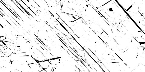 Abstract texture grunge made of diagonal streaks and distressed lines, black ink on a white background. grunge scratch patterns, chaotic linear noise. dirty monochrome pattern of the old worn surface.