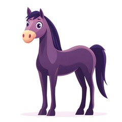 Obraz premium Stylized illustration of a charming purple equine standing in profile view