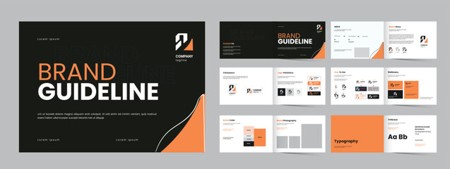 A4 Landscape brand Guidelines, modern professional brand guideline