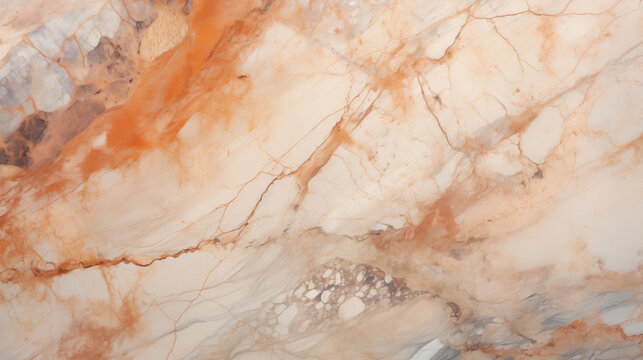 Natural marble texture warm cream beige with bold terracotta orange veins Luxurious elegant surface perfect modern