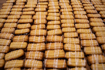 Homemade Christmas cookies, butter and egg baked sticks
