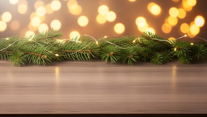 Christmas tree decoration with ornaments and candles on a green winter fir branch