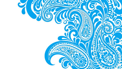 Abstract blue floral vector design with a seamless wave pattern, perfect for winter nature wallpaper or vintage ocean illustration