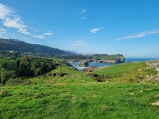Amazing nature on Camino Norte Spain. Camino de Santiago in Spanish region  Asturias.
