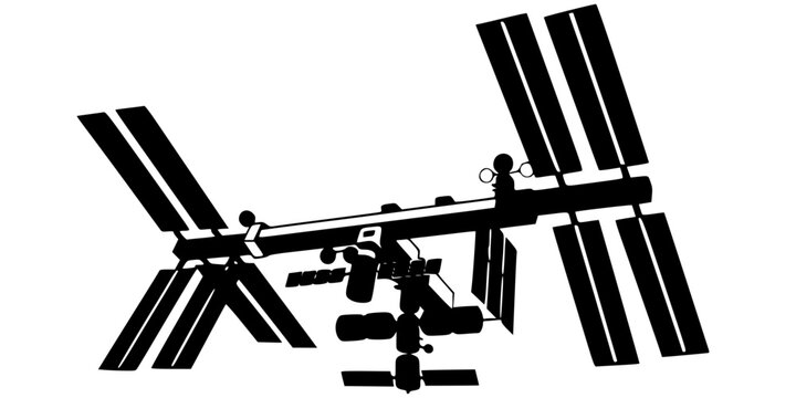 International Space Station ISS Orbit Vector Silhouette