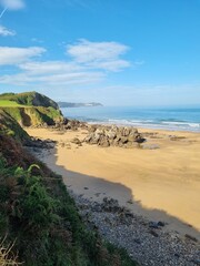 Cantabrian beach by the Camino del Norte. Camino de Santiago. 