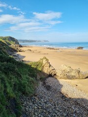 Cantabrian beach by the Camino del Norte. Camino de Santiago. 