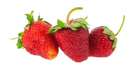 Strawberries isolated on white background.
