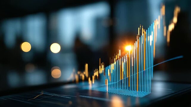 Business chart showing financial success at stock market market performance visualization investment growth trading success economic prosperity market gains financial achieve