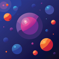 Vibrant Spheres Floating in Deep Space