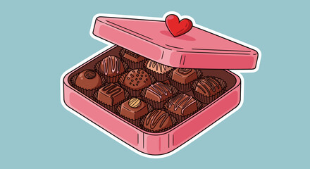 Valentine's Chocolate Box with Heart Assorted Chocolates