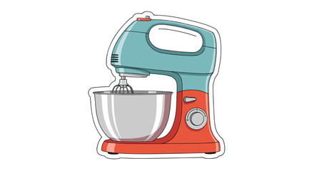 Colorful Stand Mixer Kitchen Appliance Sticker Illustration