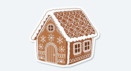 Gingerbread House Christmas Cookie Sticker Decoration