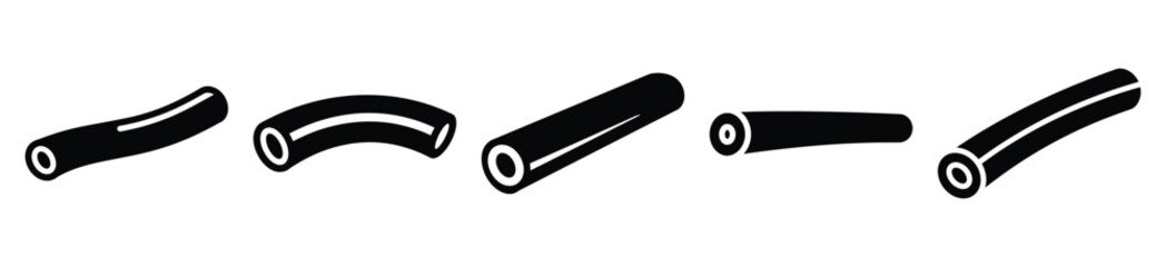 Set of pool noodle vector icon in silhouette design. summer design concepts.