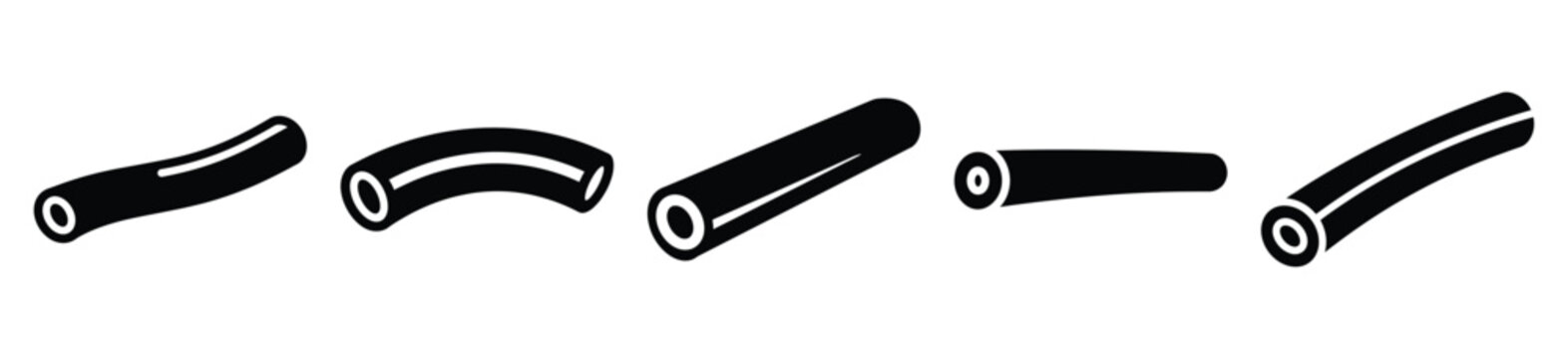 Set of pool noodle vector icon in silhouette design. summer design concepts.