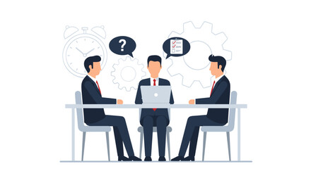 Professional Business Collaborating at Modern Office Desk