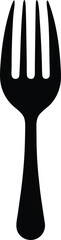 Black Fork Icon – Food Utensil Silhouette Vector
