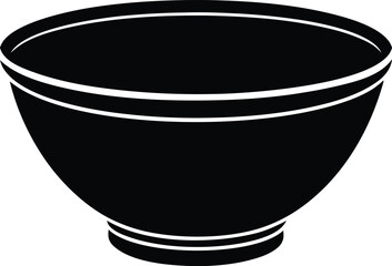 Black Bowl Silhouette Icon Vector