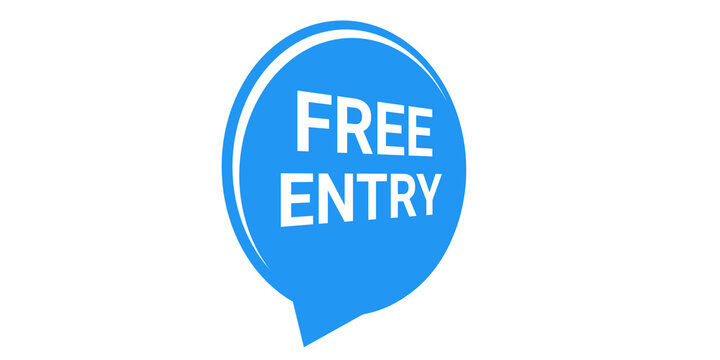 Free Entry Badge Icon Download Blue Free Entry Sticker for Promotions & Events