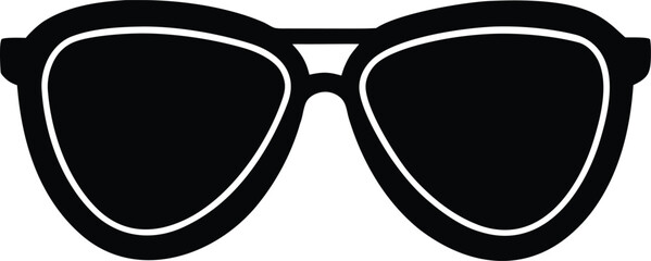 Black Silhouette Sunglasses Icon Vector