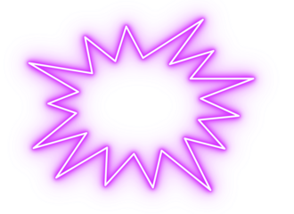 Neon pink glowing starburst shape