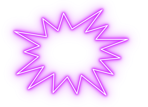 Neon pink glowing starburst shape