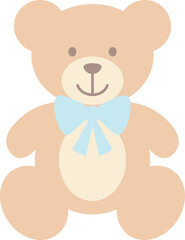 Illustration of Cute Teddy Bear with Bow