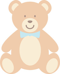 Illustration of Cute Teddy Bear with Bow