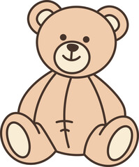 Illustration of Cute Teddy Bear with Bow