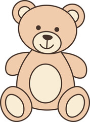 Illustration of Cute Teddy Bear with Bow