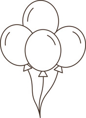 Illustration of Pastel Balloons vector outline