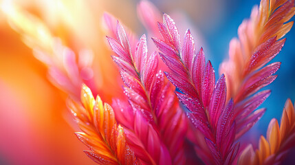 Obraz premium Macro View of Whisper-Thin Strands in Tropical Kaleidoscope