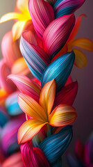 Obraz premium Macro View of Whisper-Thin Strands in Tropical Kaleidoscope