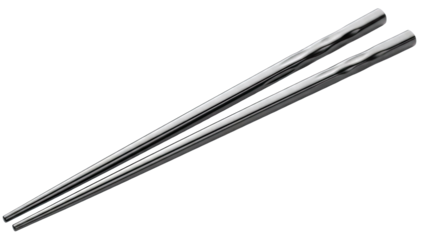 Metal Chopsticks Isolated on White Background